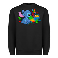 Black autism stitch heart Heavyweight Sweatshirt - Zillion Design Studio