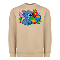 Autism Stitch Heart Heavyweight Sweatshirt | Teevron