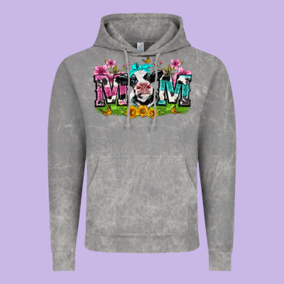 Mom With Cow Vintage Hoodie Designed By Zillion Design Studio