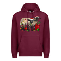 Burgundy Christmas Suffolk Sheep And Baby Suffolk Sheep Premium Hoodie - LillyAllenDesigns