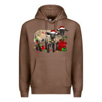 Chestnut Christmas Suffolk Sheep And Baby Suffolk Sheep Premium Hoodie - LillyAllenDesigns