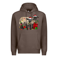 Coffee Christmas Suffolk Sheep And Baby Suffolk Sheep Premium Hoodie - LillyAllenDesigns