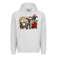 Dove Grey Christmas Suffolk Sheep And Baby Suffolk Sheep Premium Hoodie - LillyAllenDesigns
