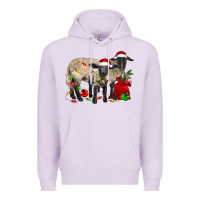 Lilac Christmas Suffolk Sheep And Baby Suffolk Sheep Premium Hoodie - LillyAllenDesigns