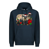 Navy Christmas Suffolk Sheep And Baby Suffolk Sheep Premium Hoodie - LillyAllenDesigns