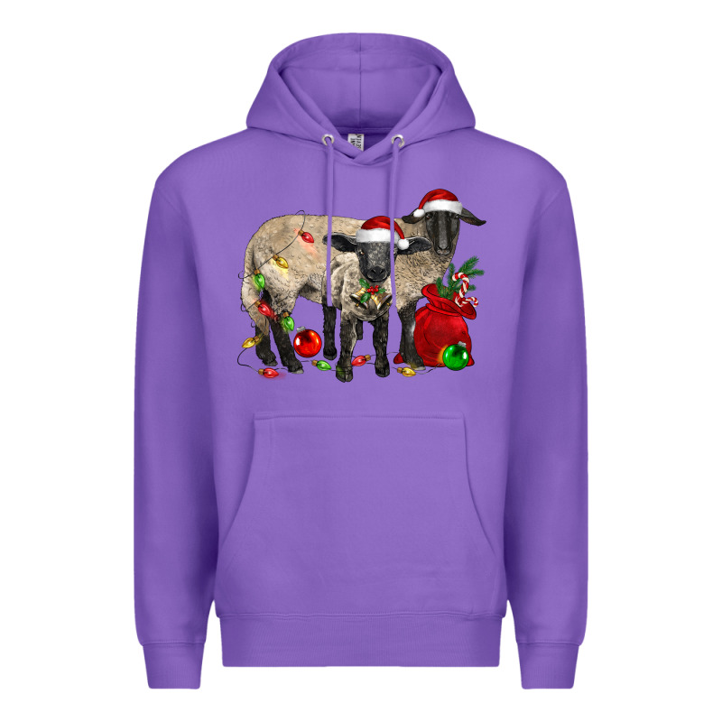 Christmas Suffolk Sheep And Baby Suffolk Sheep Premium Hoodie by LillyAllenDesigns | Teevron