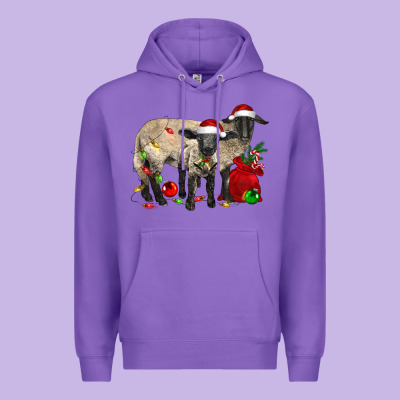 Christmas Suffolk Sheep And Baby Suffolk Sheep Premium Hoodie Designed By Lillyallendesigns