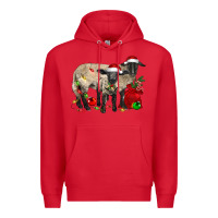 Red Christmas Suffolk Sheep And Baby Suffolk Sheep Premium Hoodie - LillyAllenDesigns