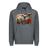 Rock Christmas Suffolk Sheep And Baby Suffolk Sheep Premium Hoodie - LillyAllenDesigns