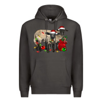 Smoke Christmas Suffolk Sheep And Baby Suffolk Sheep Premium Hoodie - LillyAllenDesigns