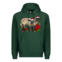 Sports Green Christmas Suffolk Sheep And Baby Suffolk Sheep Premium Hoodie - LillyAllenDesigns