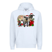 White Christmas Suffolk Sheep And Baby Suffolk Sheep Premium Hoodie - LillyAllenDesigns