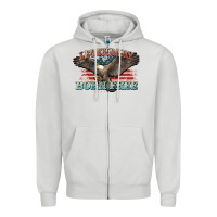 Dove Grey legendary born free eagle Zipper Hoodie - NancyCooperArtShop
