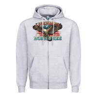 Heather Grey legendary born free eagle Zipper Hoodie - NancyCooperArtShop