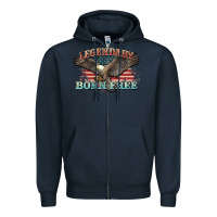 Navy legendary born free eagle Zipper Hoodie - NancyCooperArtShop