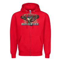 Red legendary born free eagle Zipper Hoodie - NancyCooperArtShop