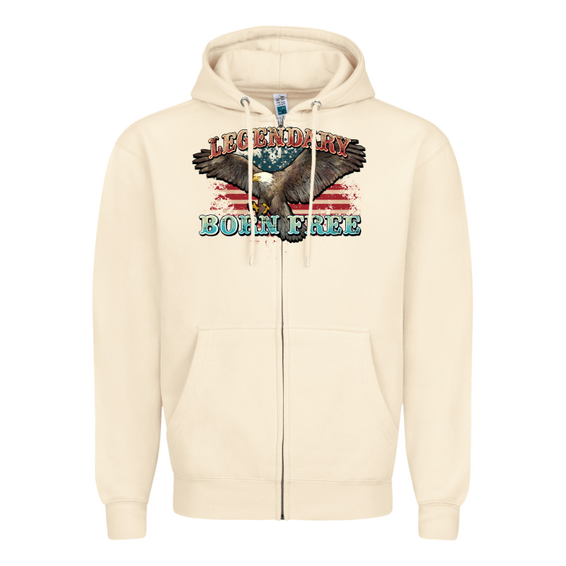 Legendary Born Free Eagle Zipper Hoodie by NancyCooperArtShop | Teevron