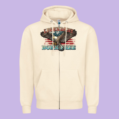 Legendary Born Free Eagle Zipper Hoodie Designed By Nancycooperartshop