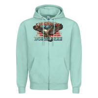 Seafoam legendary born free eagle Zipper Hoodie - NancyCooperArtShop