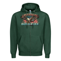Sports Green legendary born free eagle Zipper Hoodie - NancyCooperArtShop