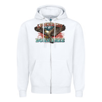 White legendary born free eagle Zipper Hoodie - NancyCooperArtShop