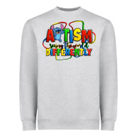 Heather Grey autism stitch seeing the world differently Heavyweight Sweatshirt - Zillion Design Studio