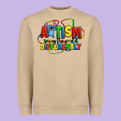 Autism Stitch Seeing The World Differently Heavyweight Sweatshirt Designed By Zillion Design Studio