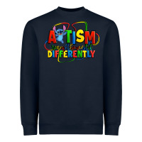 Navy autism stitch seeing the world differently Heavyweight Sweatshirt - Zillion Design Studio