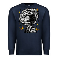 Navy black woman quotes Premium Sweatshirt - MaliasSmallBusiness