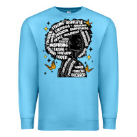 Ocean Blue black woman quotes Premium Sweatshirt - MaliasSmallBusiness