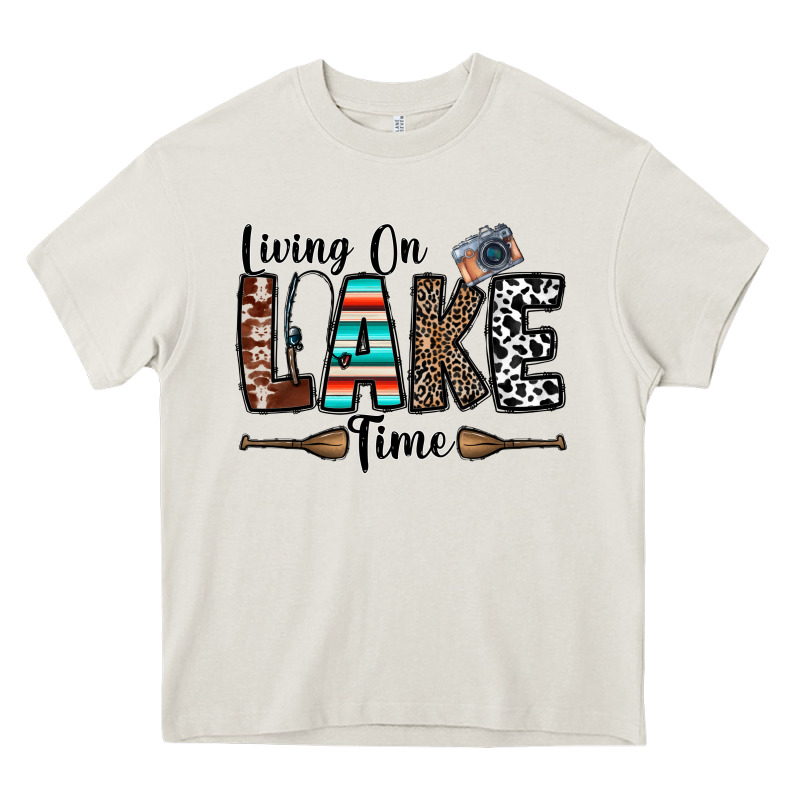 Living On Lake Time Heavy Core Tee by CowhideDigitalArt | Teevron