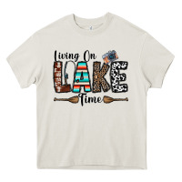 Cream living on lake time Heavy Core Tee - CowhideDigitalArt