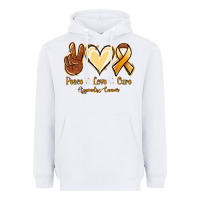 White Peace love cure Appendix Cancer Heavyweight Hoodie - NancyCooperArtShop
