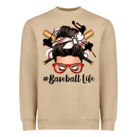 Baseball Life Messy Bun Heavyweight Sweatshirt | Teevron