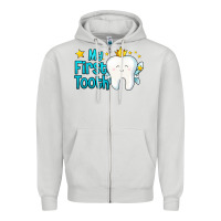 Dove Grey my first tooth tooth fairy Zipper Hoodie - Jasminsmagicworld