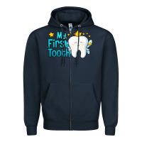 Navy my first tooth tooth fairy Zipper Hoodie - Jasminsmagicworld