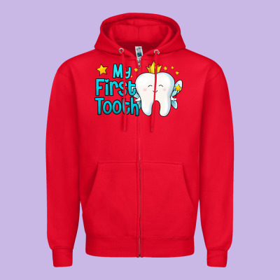 My First Tooth Tooth Fairy Zipper Hoodie Designed By Jasminsmagicworld