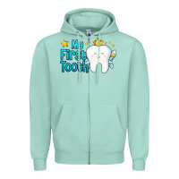 Seafoam my first tooth tooth fairy Zipper Hoodie - Jasminsmagicworld