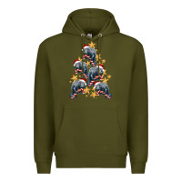 Army Green Christmas Tree With Manatee Premium Hoodie - LillyAllenDesigns