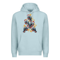 Blue Mist Christmas Tree With Manatee Premium Hoodie - LillyAllenDesigns