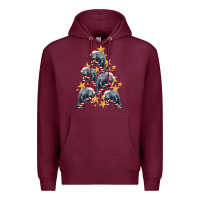 Burgundy Christmas Tree With Manatee Premium Hoodie - LillyAllenDesigns