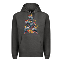 Charcoal Heather Christmas Tree With Manatee Premium Hoodie - LillyAllenDesigns