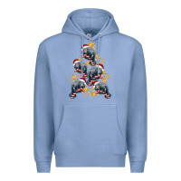 Colony Blue Christmas Tree With Manatee Premium Hoodie - LillyAllenDesigns