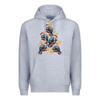 Heather Grey Christmas Tree With Manatee Premium Hoodie - LillyAllenDesigns
