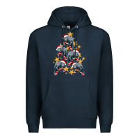 Navy Christmas Tree With Manatee Premium Hoodie - LillyAllenDesigns
