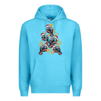 Ocean Blue Christmas Tree With Manatee Premium Hoodie - LillyAllenDesigns