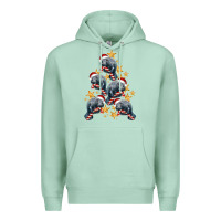 Seafoam Christmas Tree With Manatee Premium Hoodie - LillyAllenDesigns