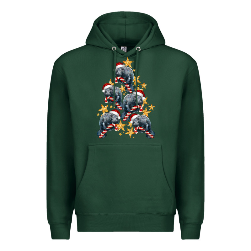 Christmas Tree With Manatee Premium Hoodie by LillyAllenDesigns | Teevron
