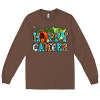 Chestnut happy camper with trees and map Long Sleeve Tee - AdoDesignShop