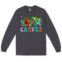 Smoke happy camper with trees and map Long Sleeve Tee - AdoDesignShop